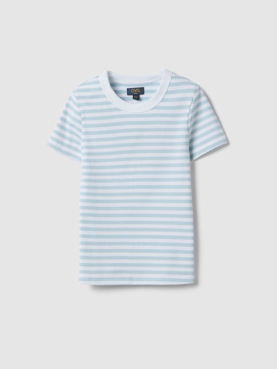 Multicolour striped slim fit stretch cotton girls' T-shirt_0