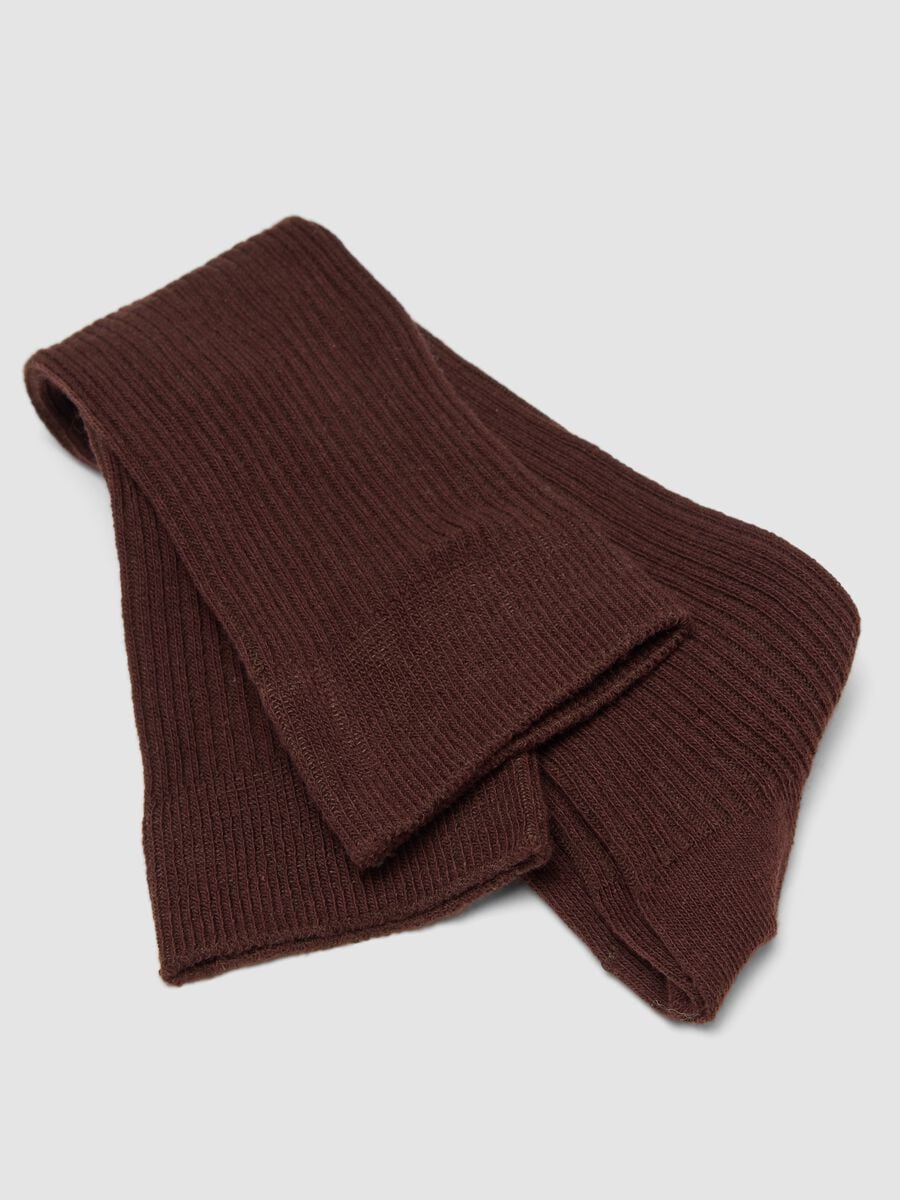 Long brown socks in organic cotton blend_2