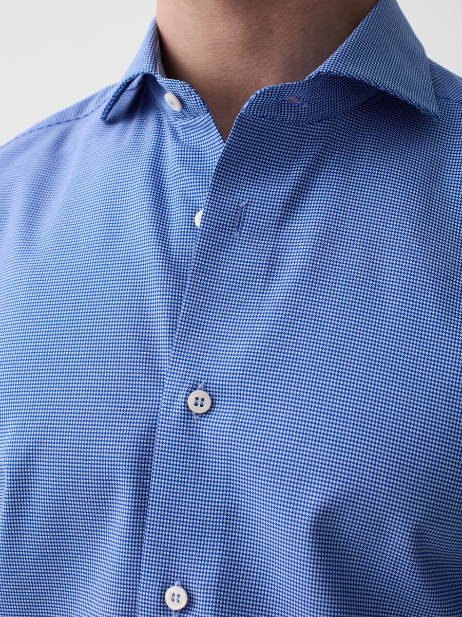 Slim-fit shirt in easy-iron cotton with micro pattern_2