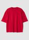 T-shirt rossa girocollo in puro cotone boxy fit_0
