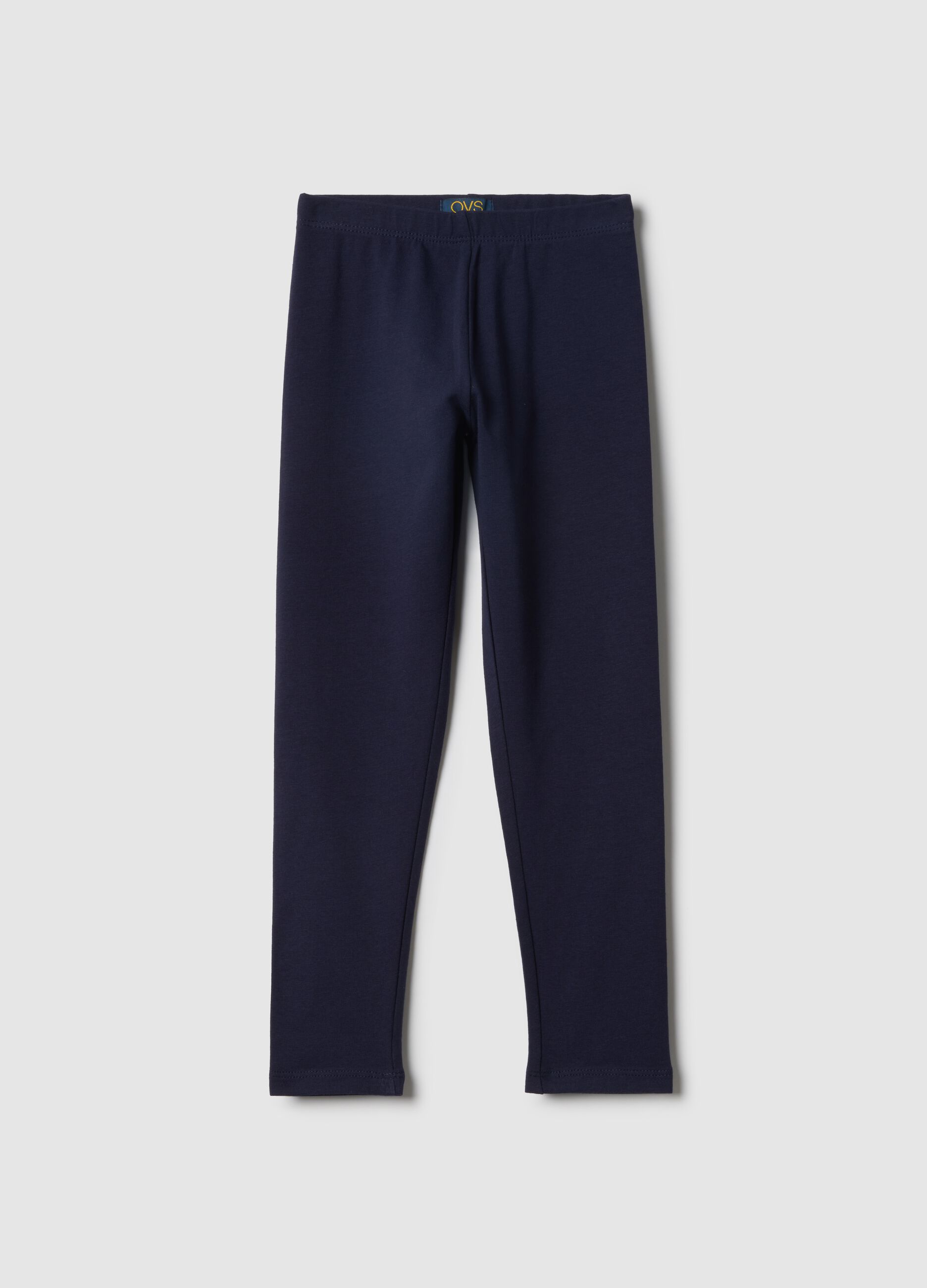 Leggings azul de algod&atilde;o el&aacute;stico para menina slim fit