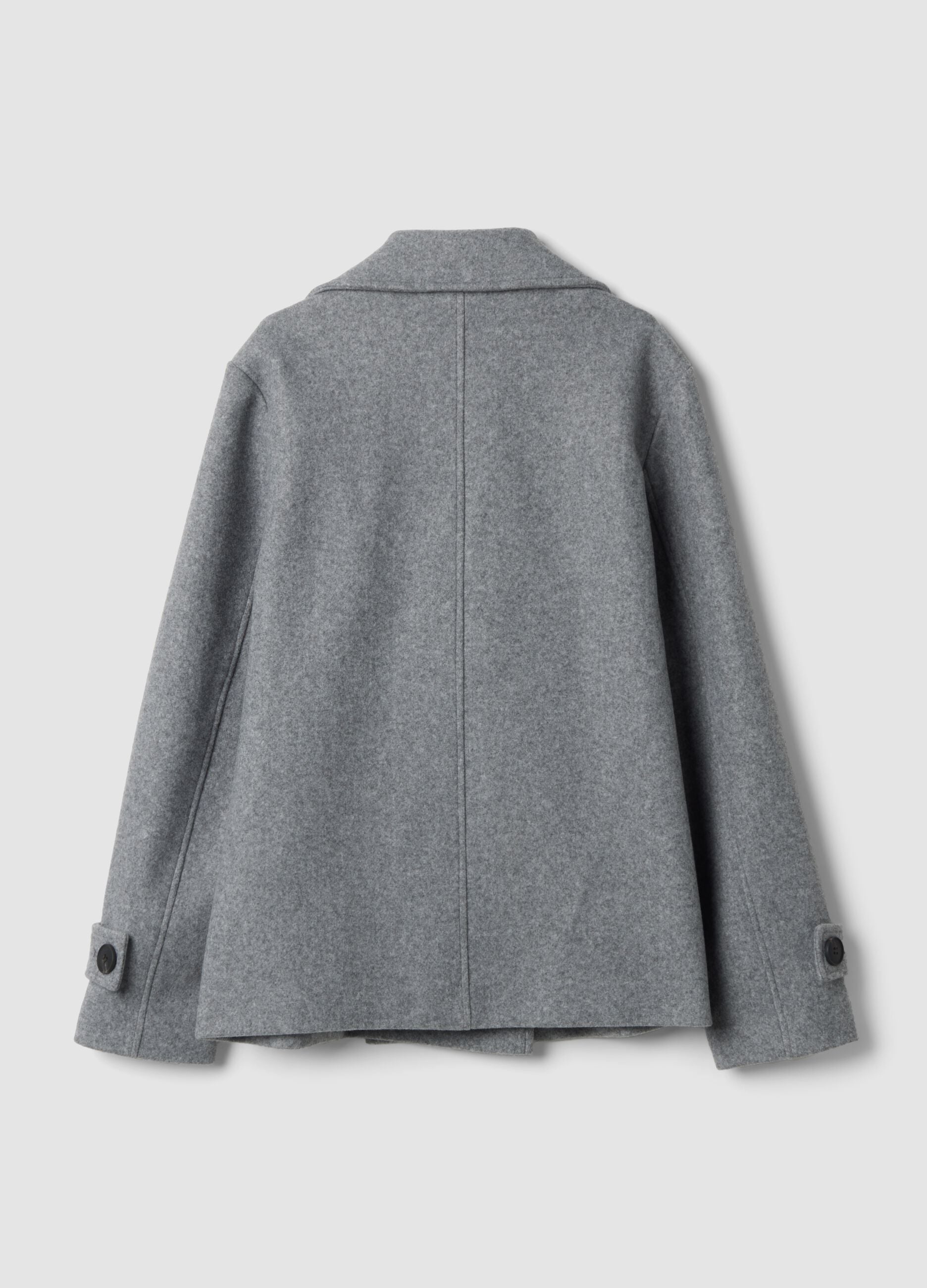 Grey double-breasted regular-fit jacket