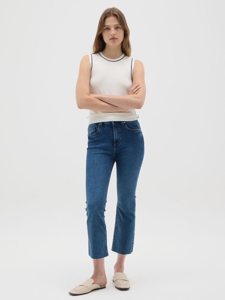 Women's white stretch-blend sleeveless top_1