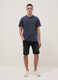 Blue pure cotton short sleeve regular fit T-shirt_0