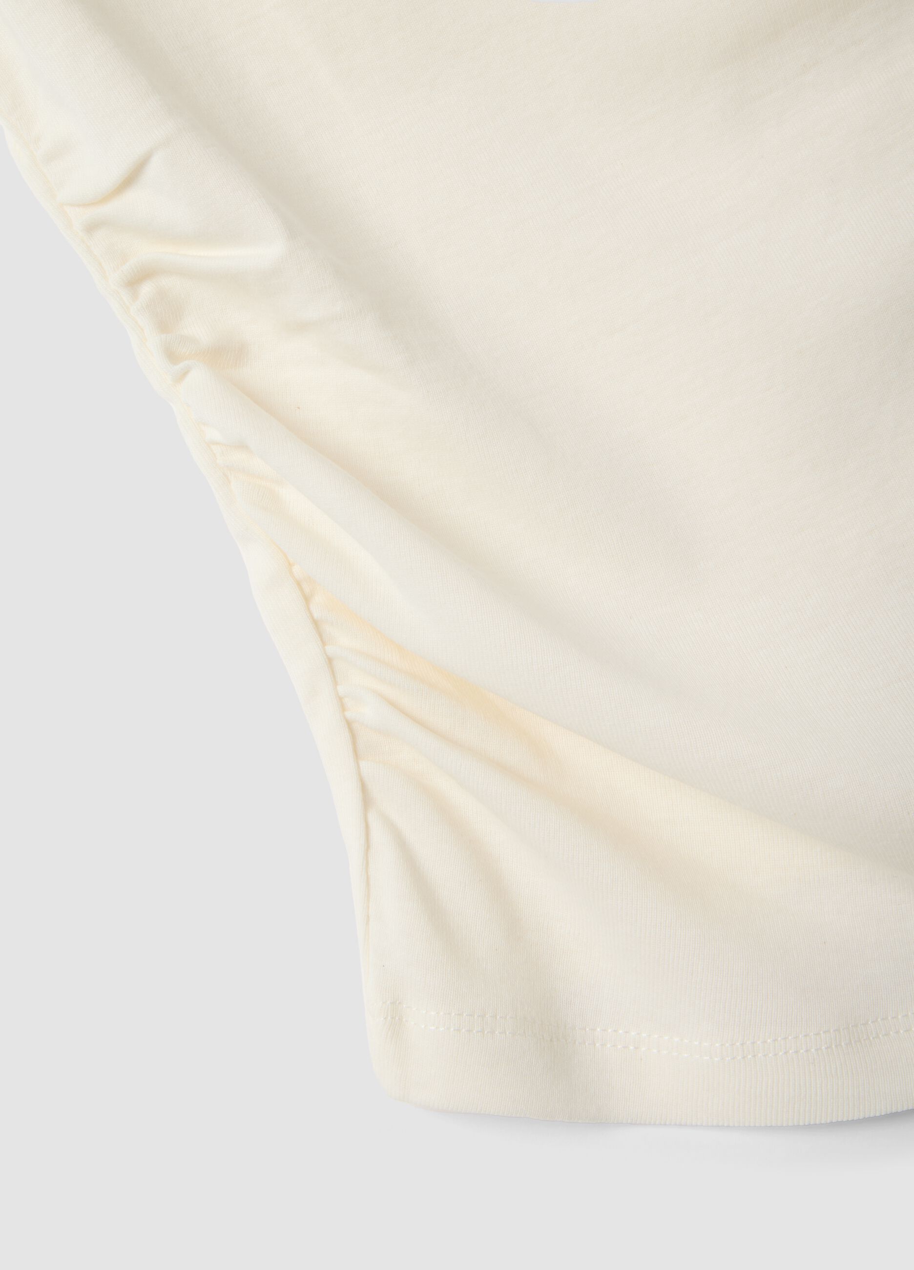 White pure cotton regular fit tank top
