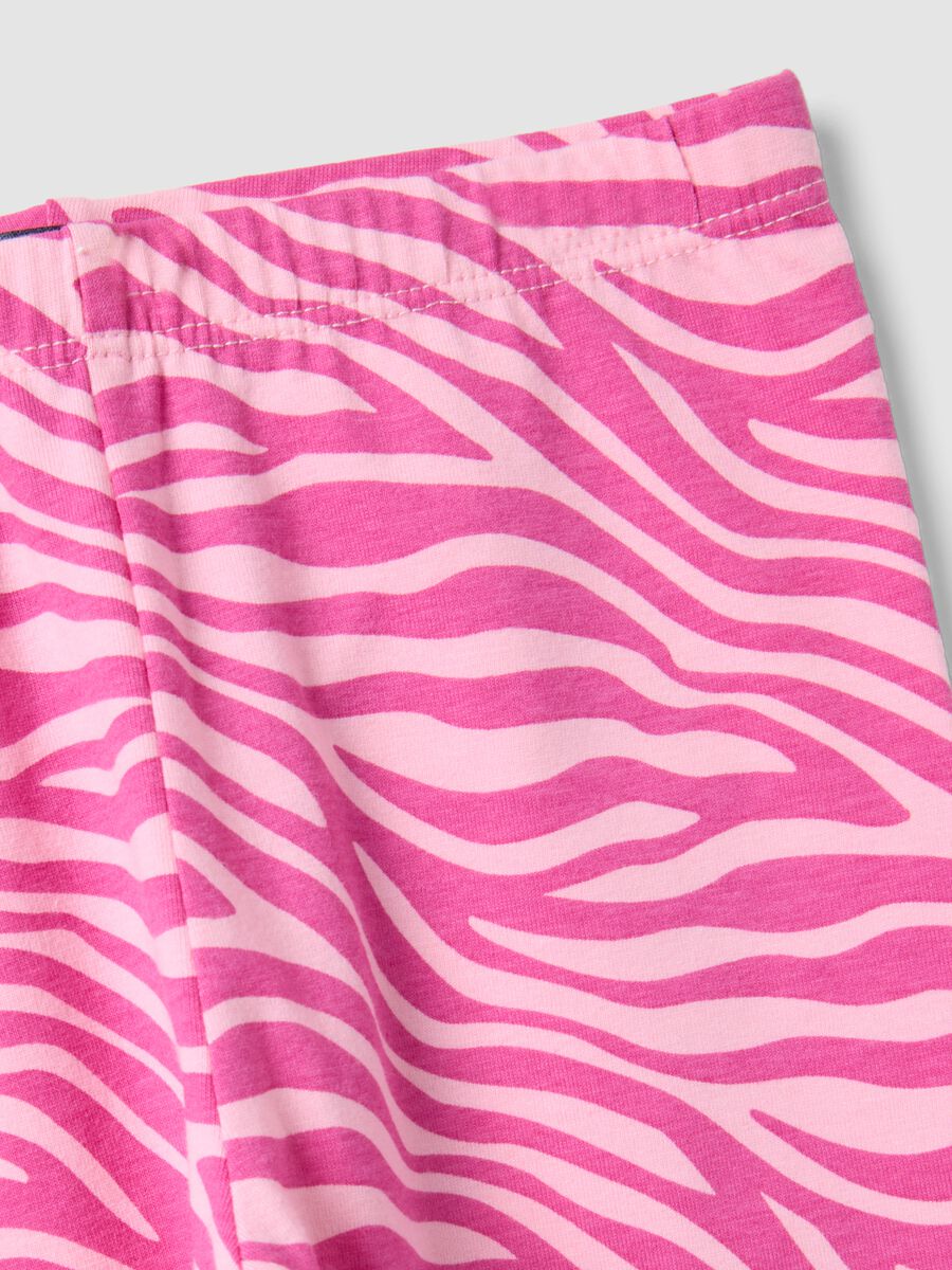 Pink pure cotton set with T-shirt and cycling shorts leggings_3