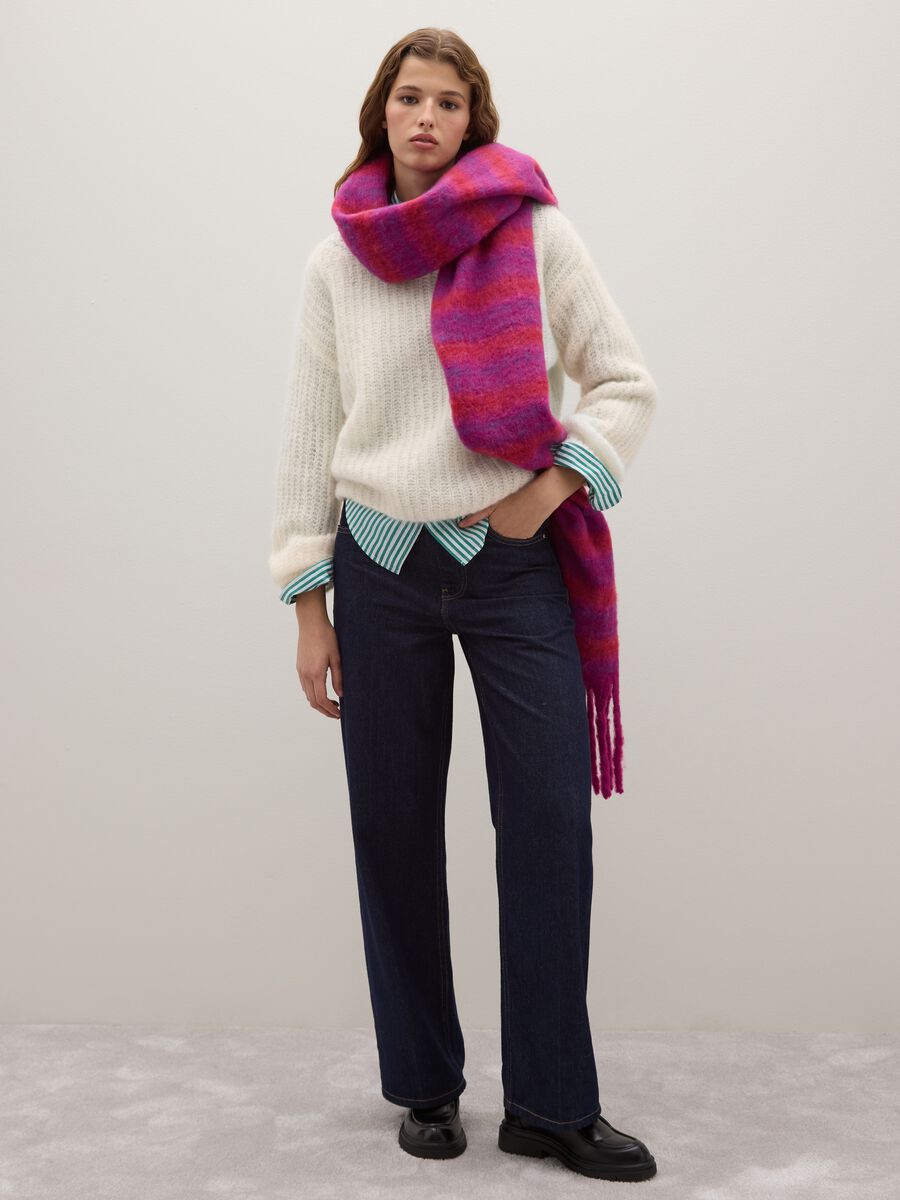 Multicolour scarf in mixed fabric_1