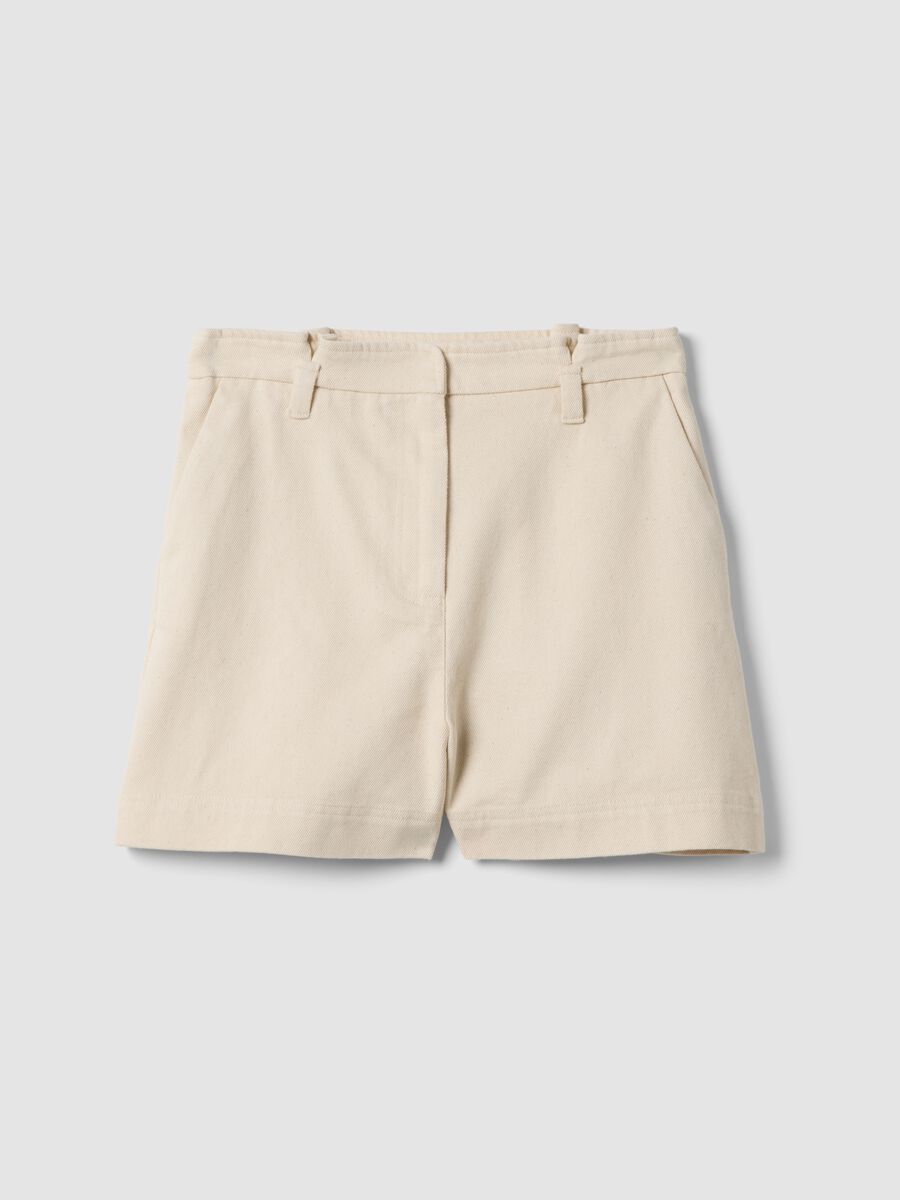 Beige pure cotton shorts_0