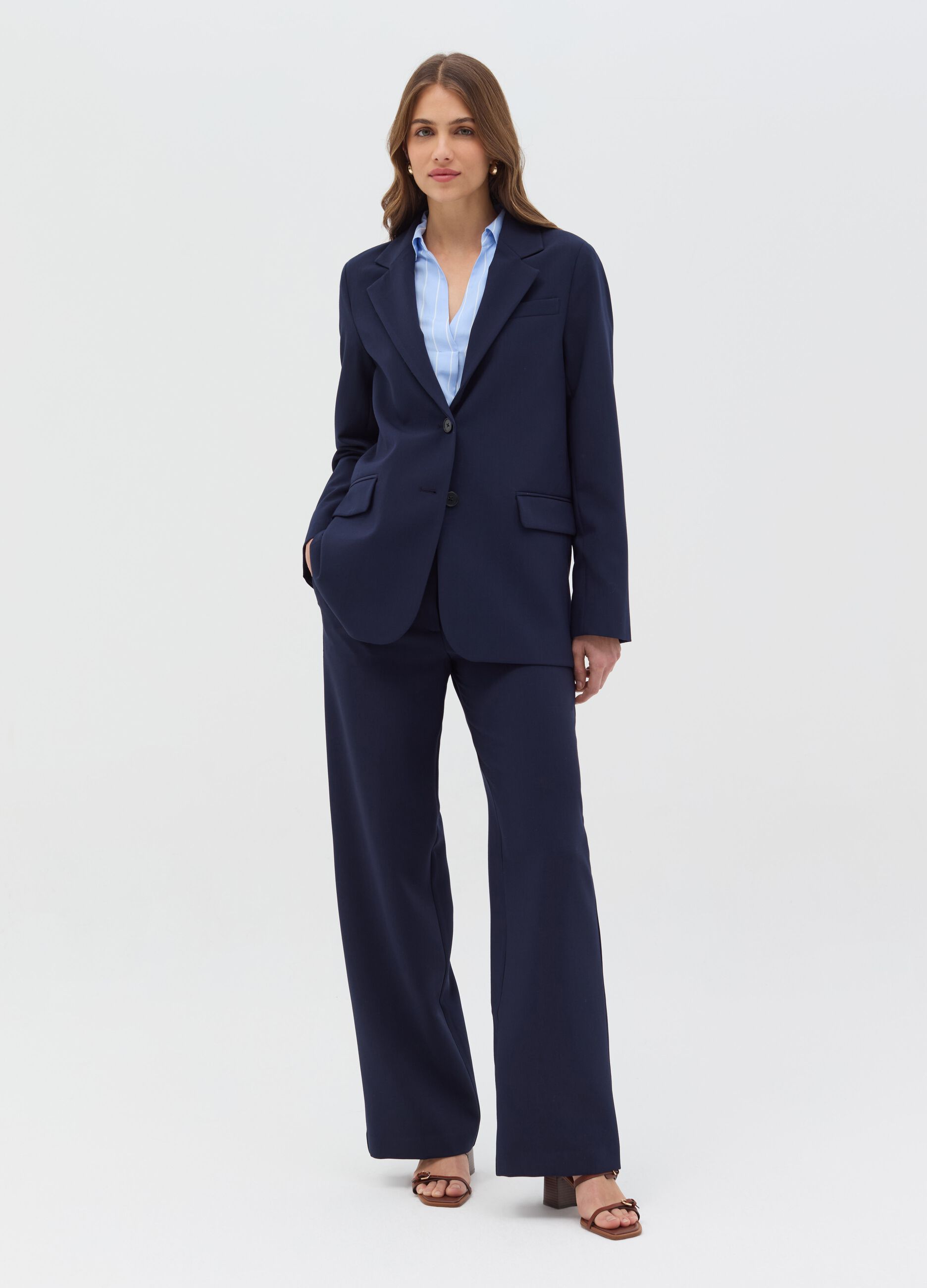 Stretch single-breasted blazer