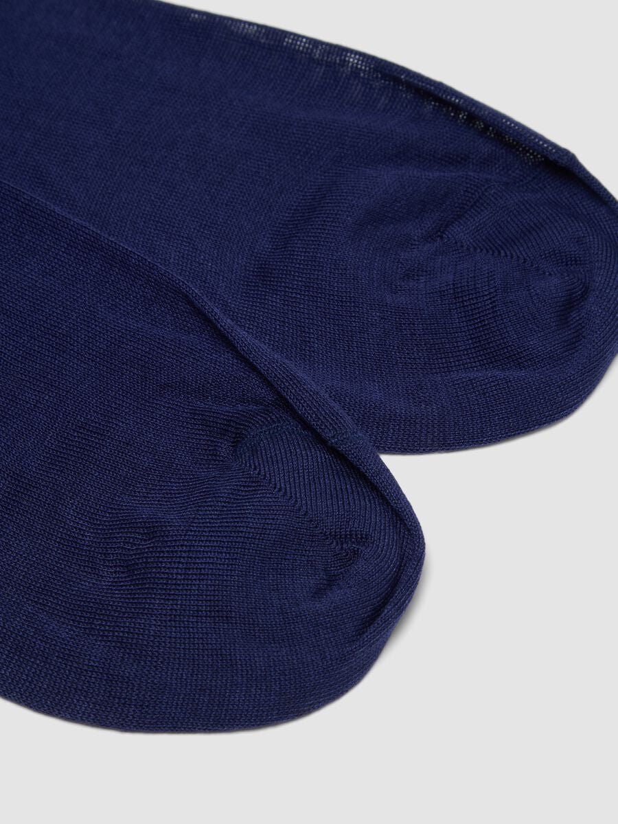 Navy long socks in pure cotton_2