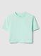 Girls' Green Boxy Fit Pure Cotton T-shirt_0