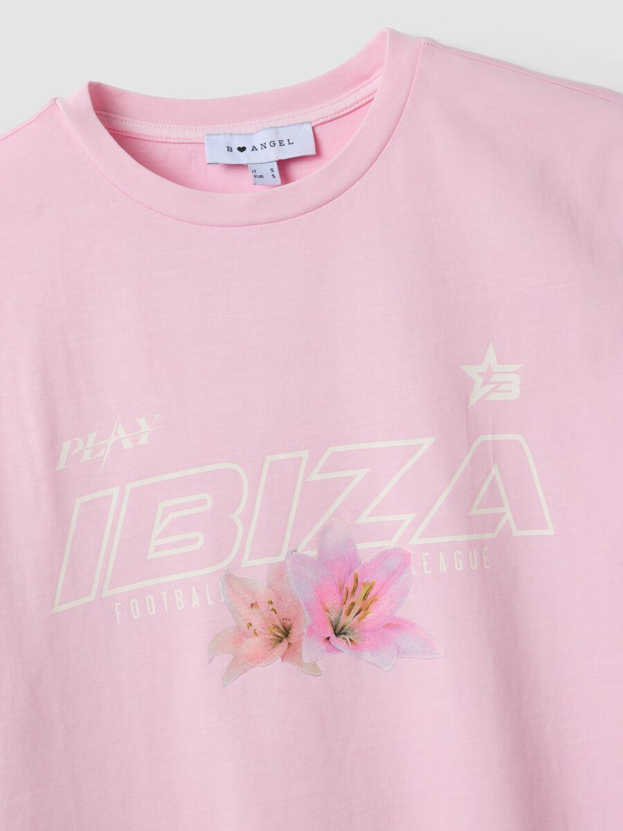 T-shirt bianca in puro cotone con scritta relaxed fit_1