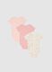 Multicolour short-sleeve bodysuit tripack for baby girls in pure cotton_1