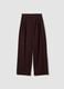 Pantaloni Easy Dry marroni in tessuto elasticizzato wide leg ALTAVIA STUDIO_4