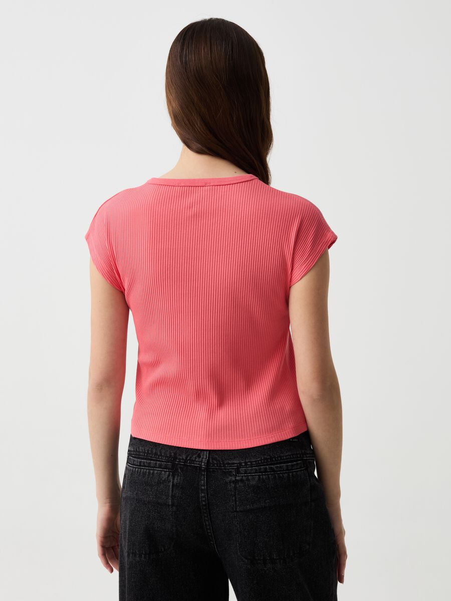 Essential ribbed T-shirt with kimono sleeves_2