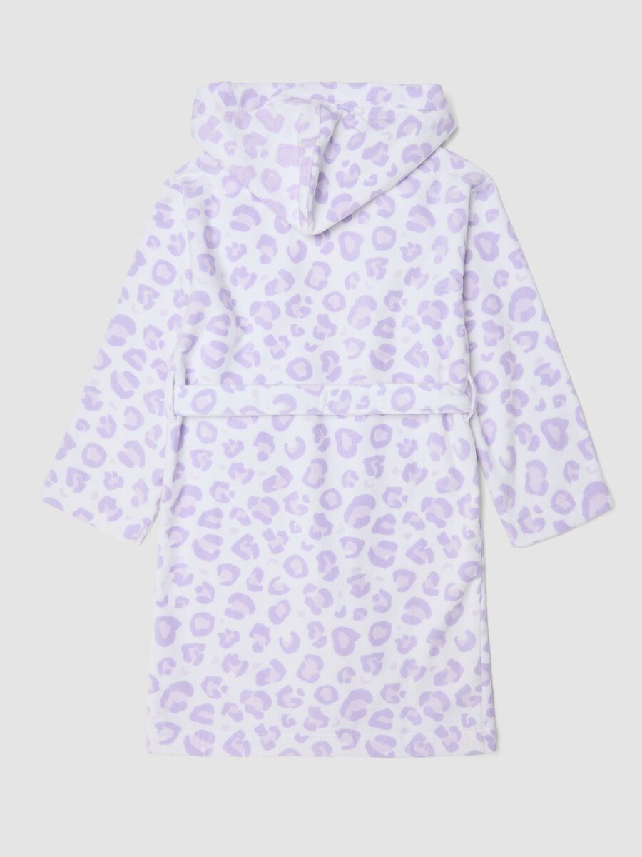 White and lilac-purple bathrobe in pure organic cotton_1