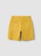 Boys' yellow cargo baggy shorts in stretch cotton_1