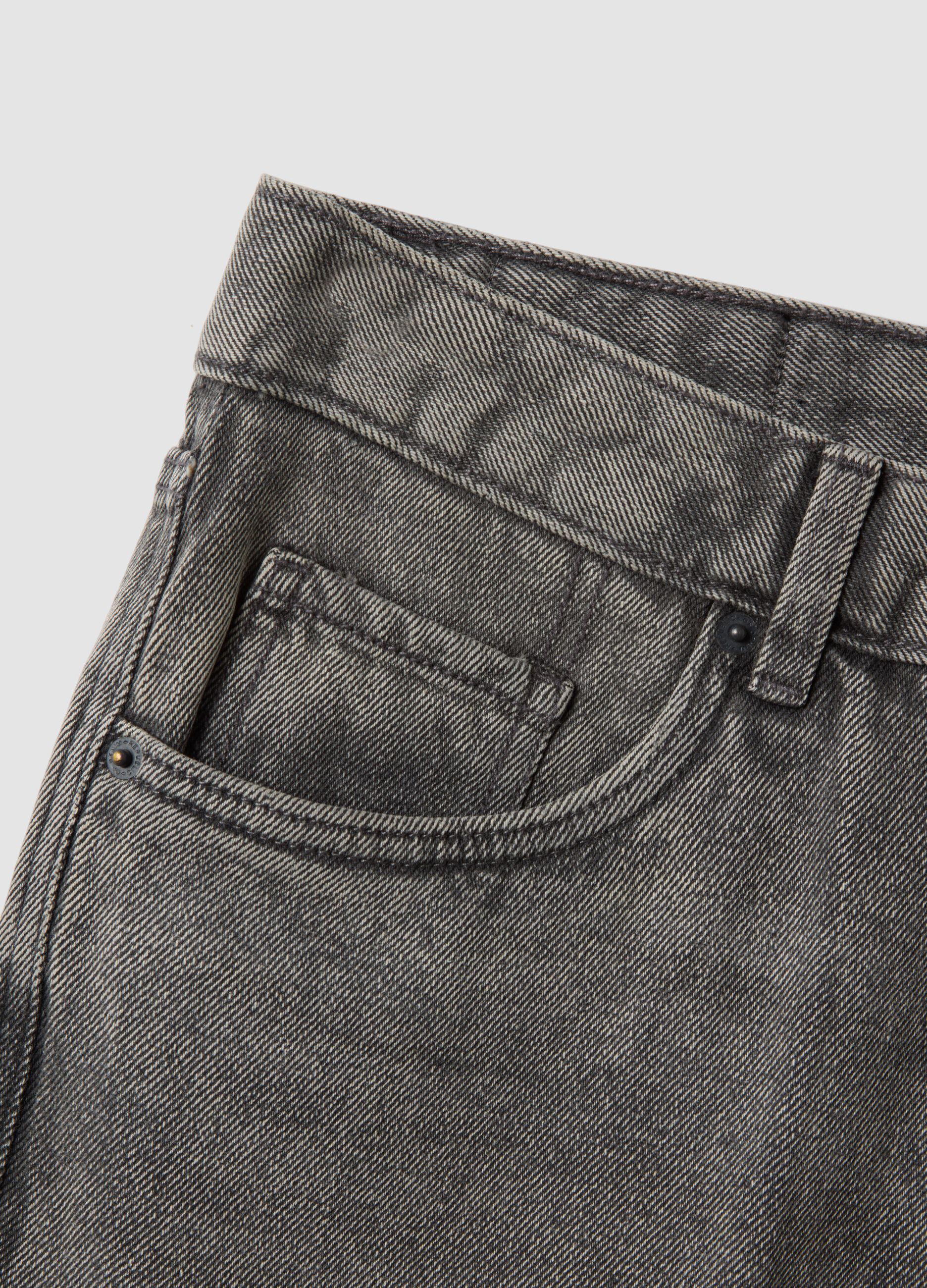 Graue Regular-Fit-Jeans aus Baumwoll-, Lyocell- und Viskosemix