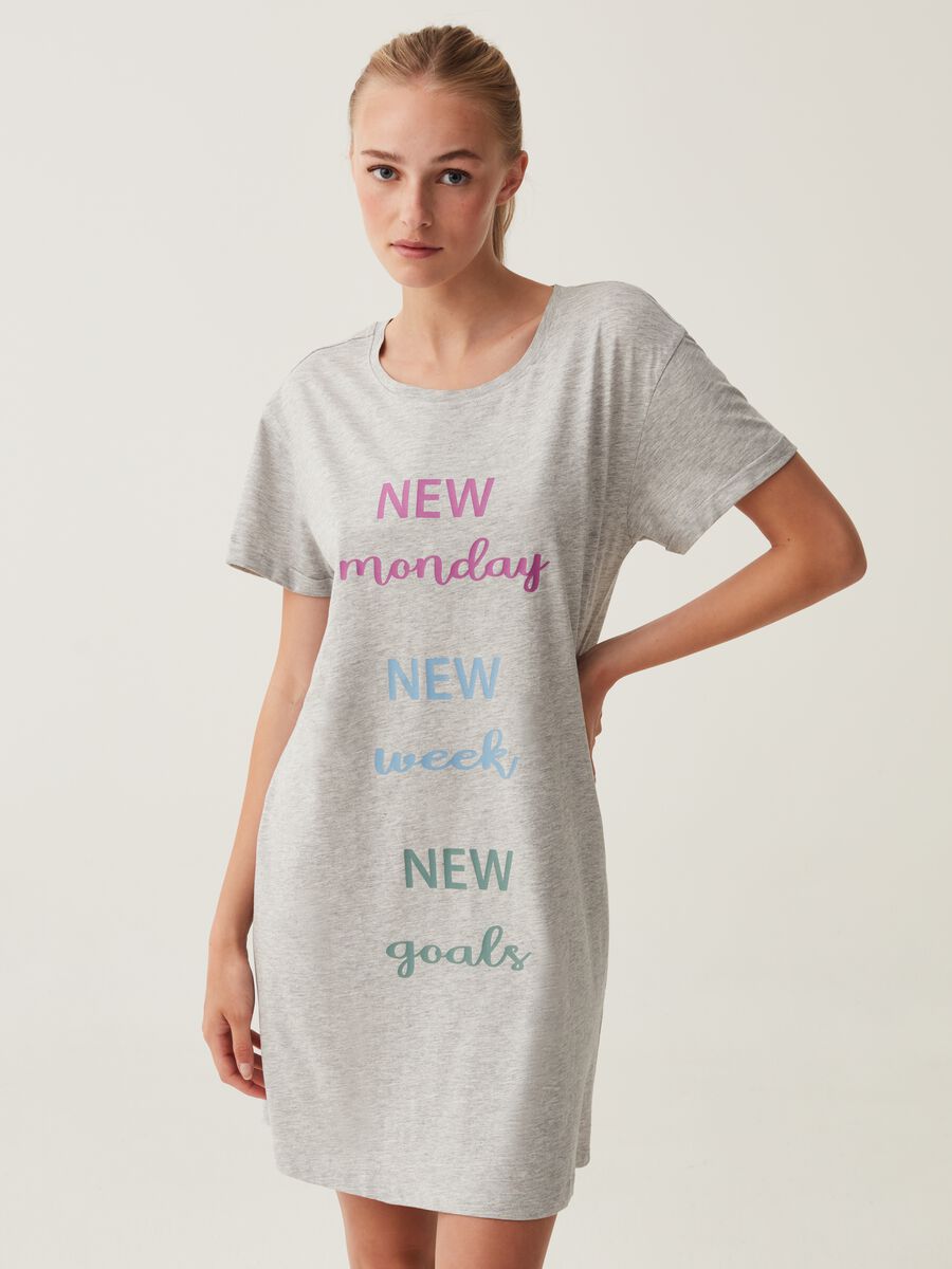 Nightdress with lettering print_0