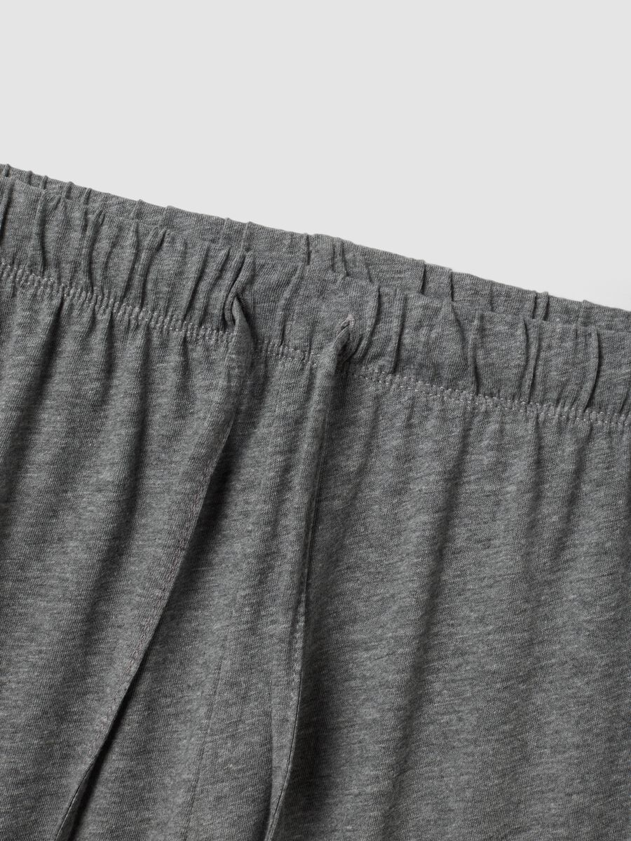 Cal&ccedil;as de pijama cinzentas em mistura de algod&atilde;o e viscose_5