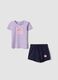 Multicoloured pure cotton t-shirt and shorts set for girls regular fit_0