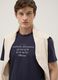 Blaues T-Shirt aus reiner Baumwolle mit kurzen &Auml;rmeln, Regular Fit_0