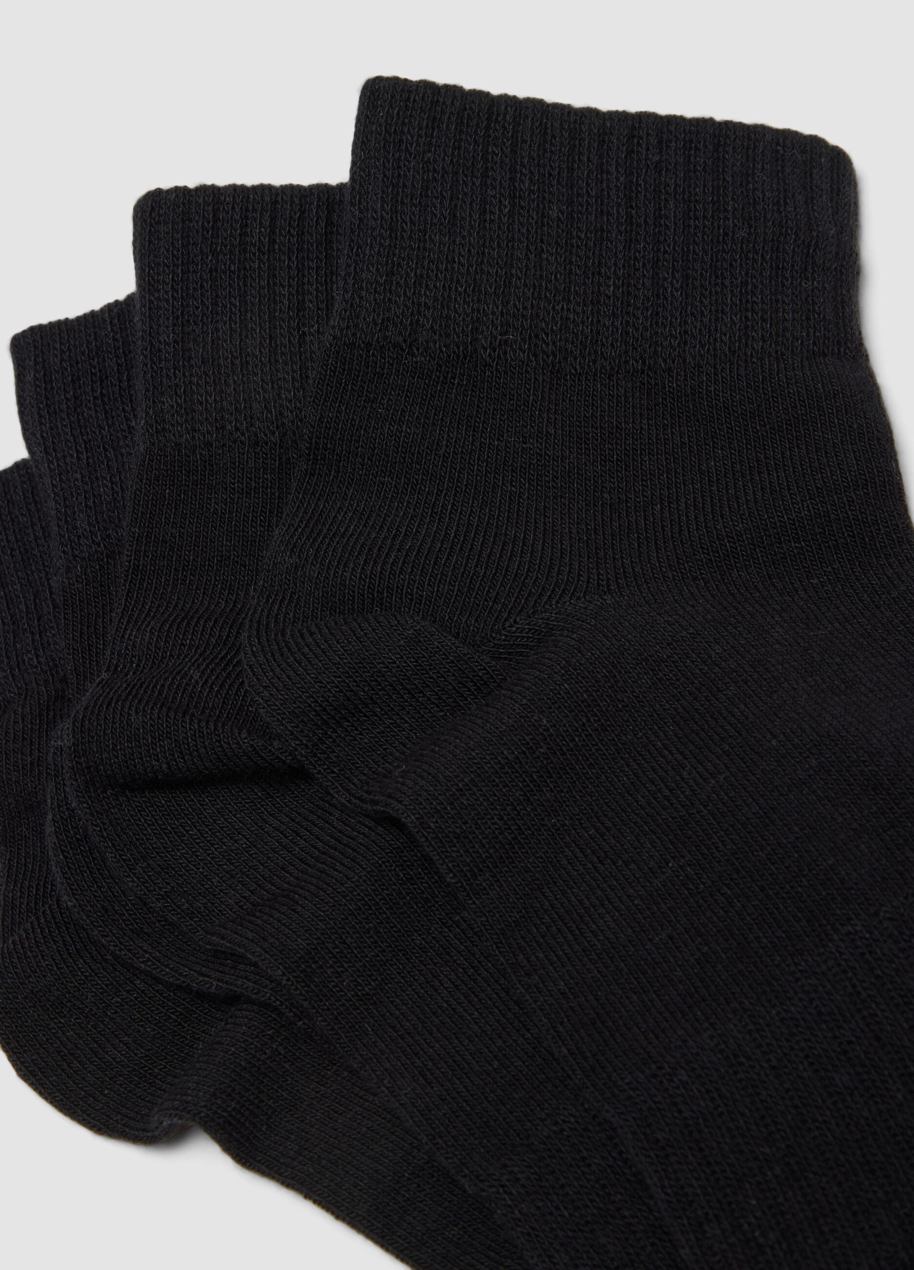 3er-Pack schwarze Sport-Kn&ouml;chelsocken aus Bio-Baumwolle
