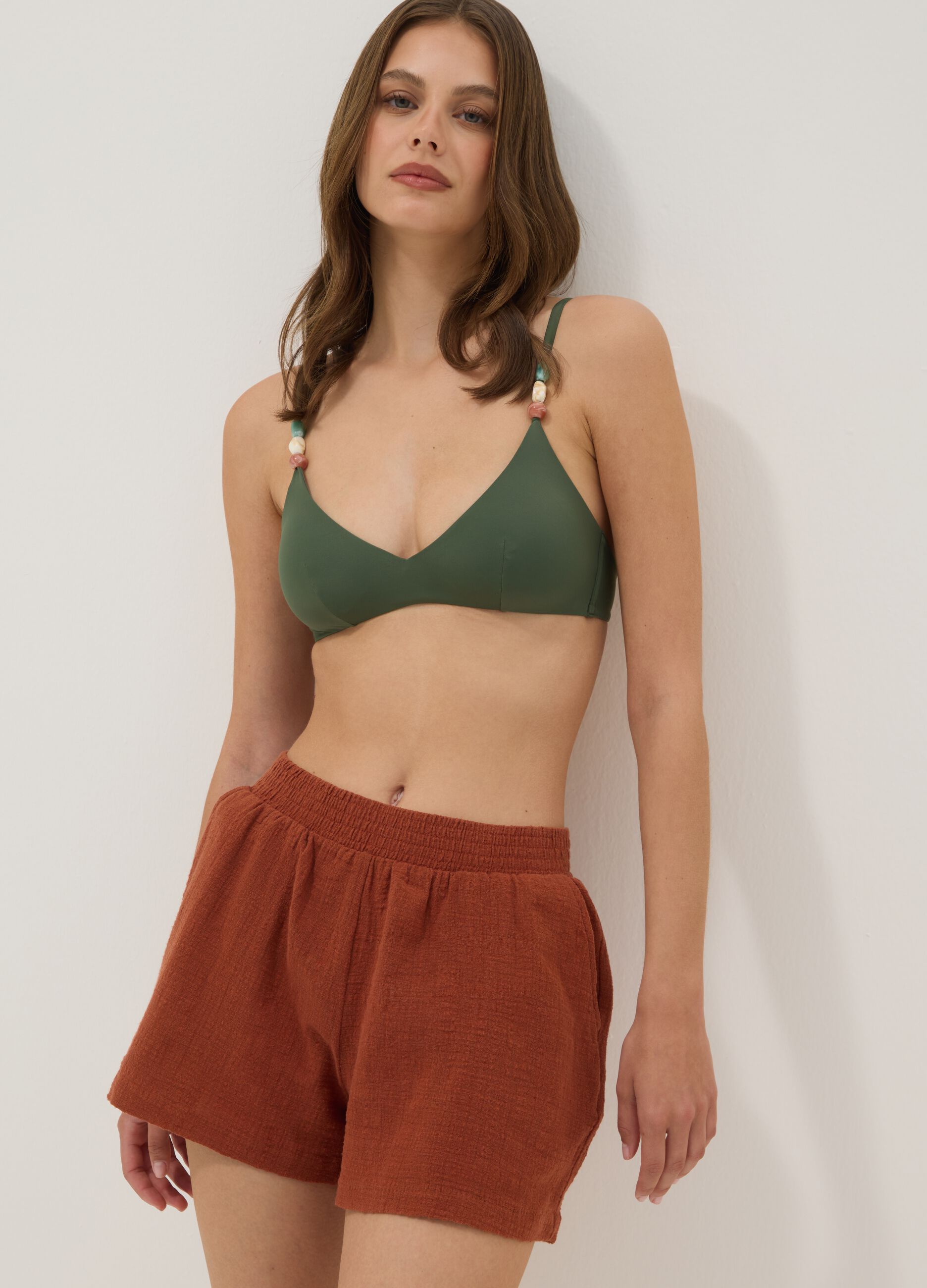 Brown pure cotton shorts