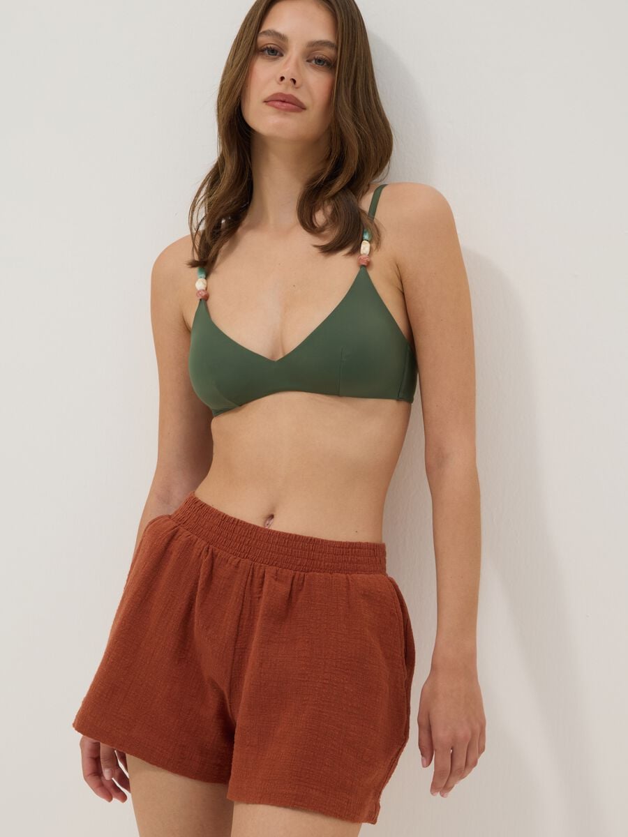 Brown pure cotton shorts_0