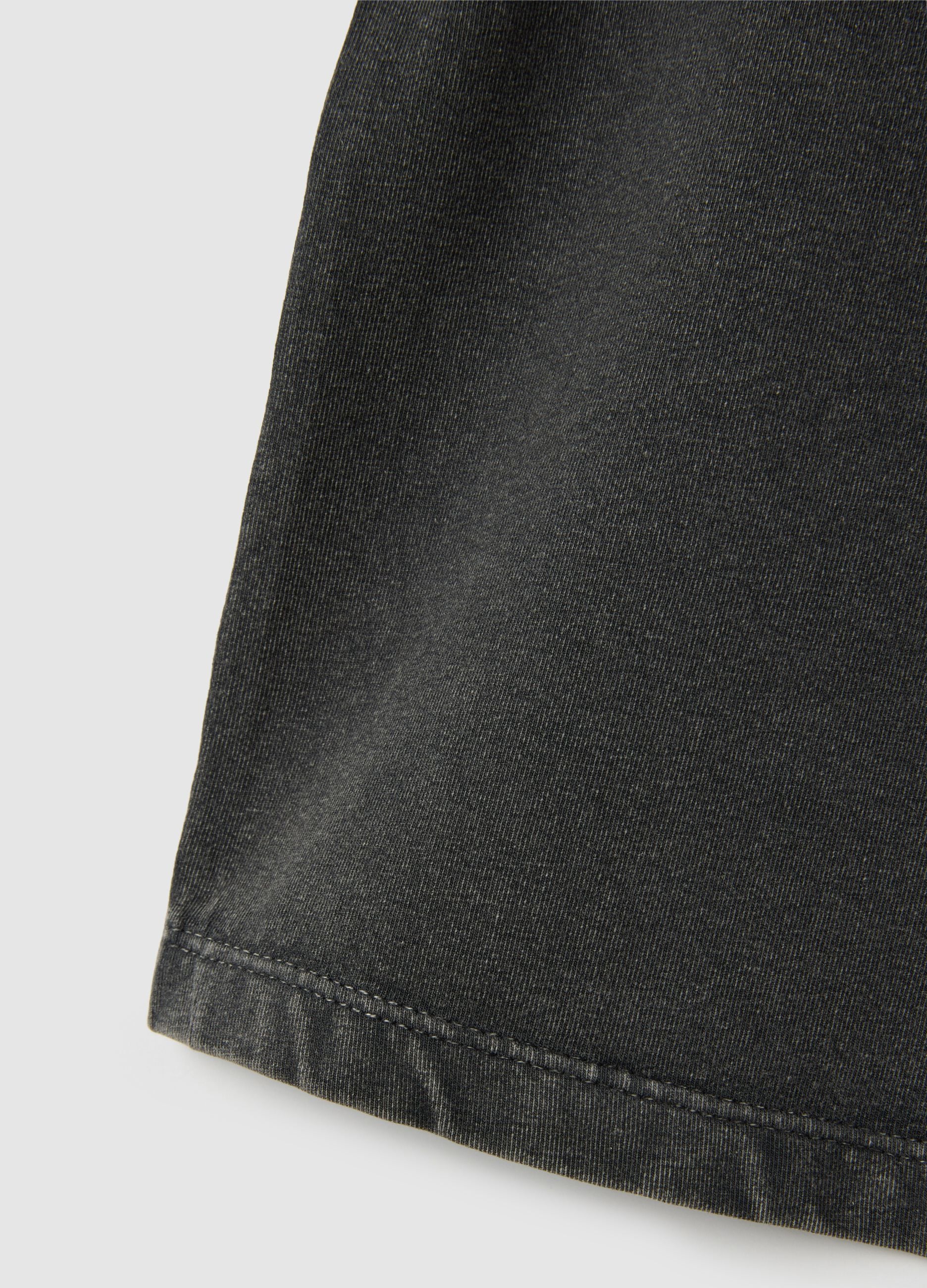 Girls' grey stretch cotton t-shirt