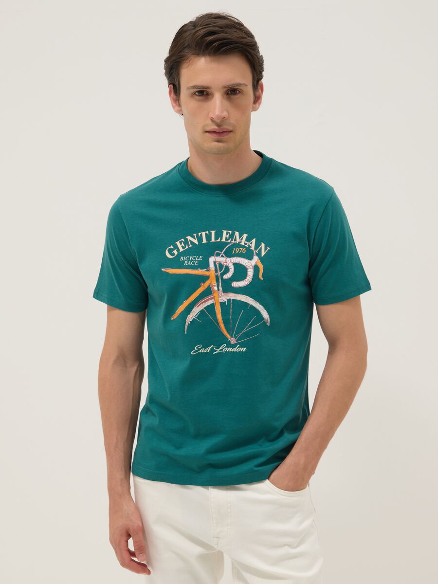 Gr&uuml;nes Kurzarm-T-Shirt aus reiner Baumwolle, Regular Fit_0