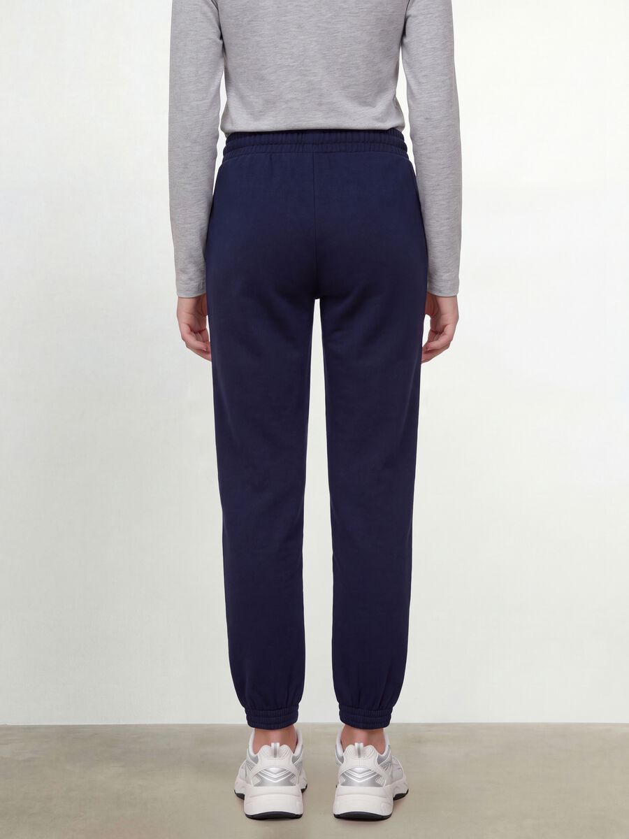 Blue organic cotton joggers, regular fit, for girls_3