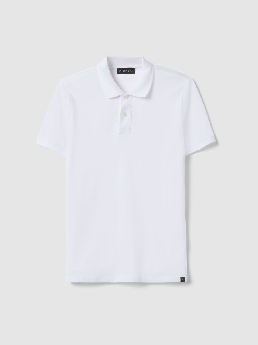 White regular fit pure cotton short sleeve polo_4