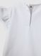 White stretch cotton T-shirt with short ruffle sleeves for baby girl, regular fit_3