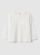 Camiseta branca de manga comprida de algod&atilde;o puro para crian&ccedil;as corte regular_0