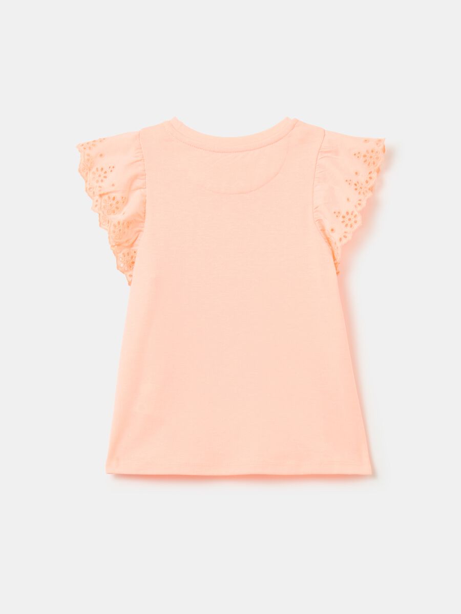 T-shirt with broderie anglaise flounce_3