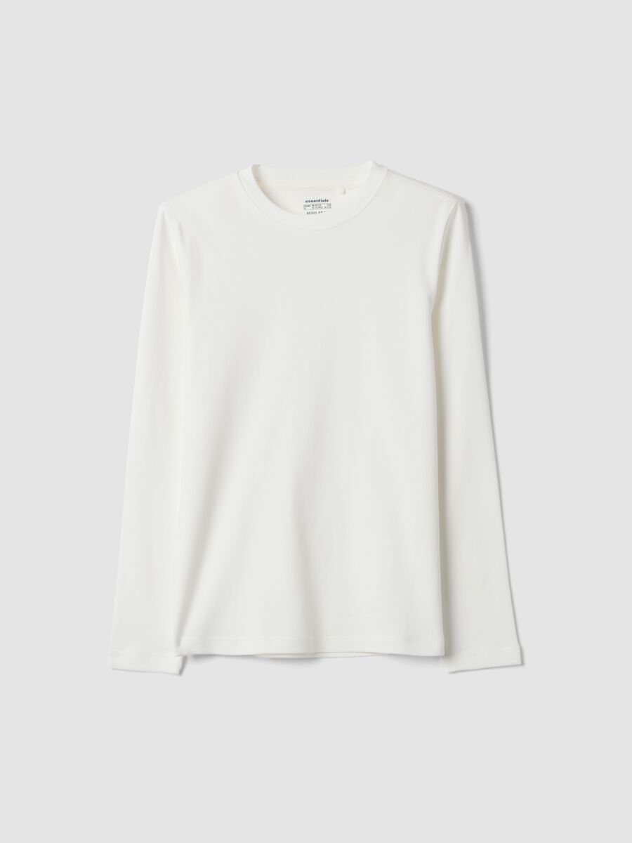 Optic white crew-neck T-shirt in pure organic cotton_4