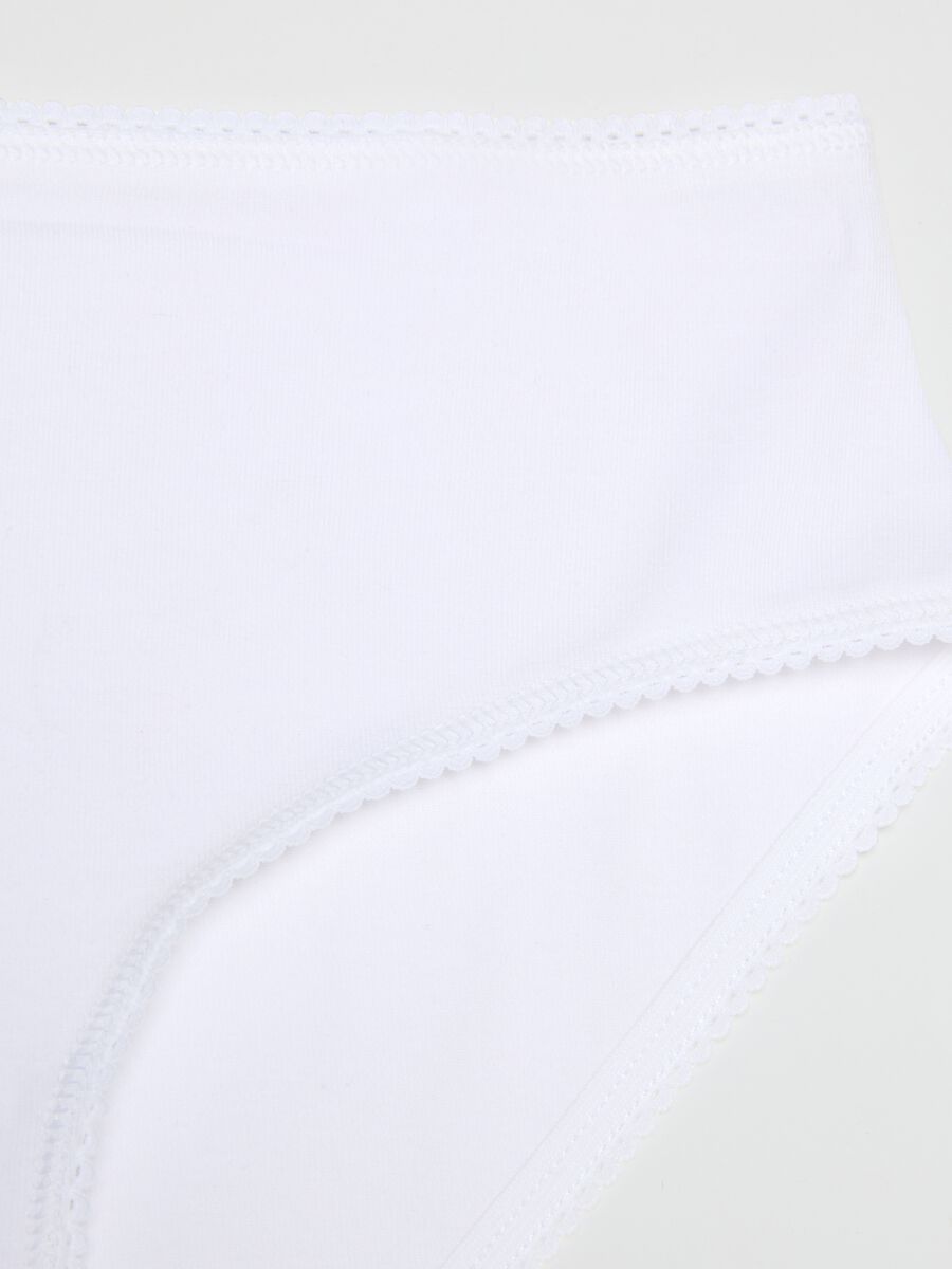 Girls' White Cotton Stretch Briefs - Regular Fit_2
