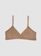 Brown triangle bra with removable padding in stretch fabric_4