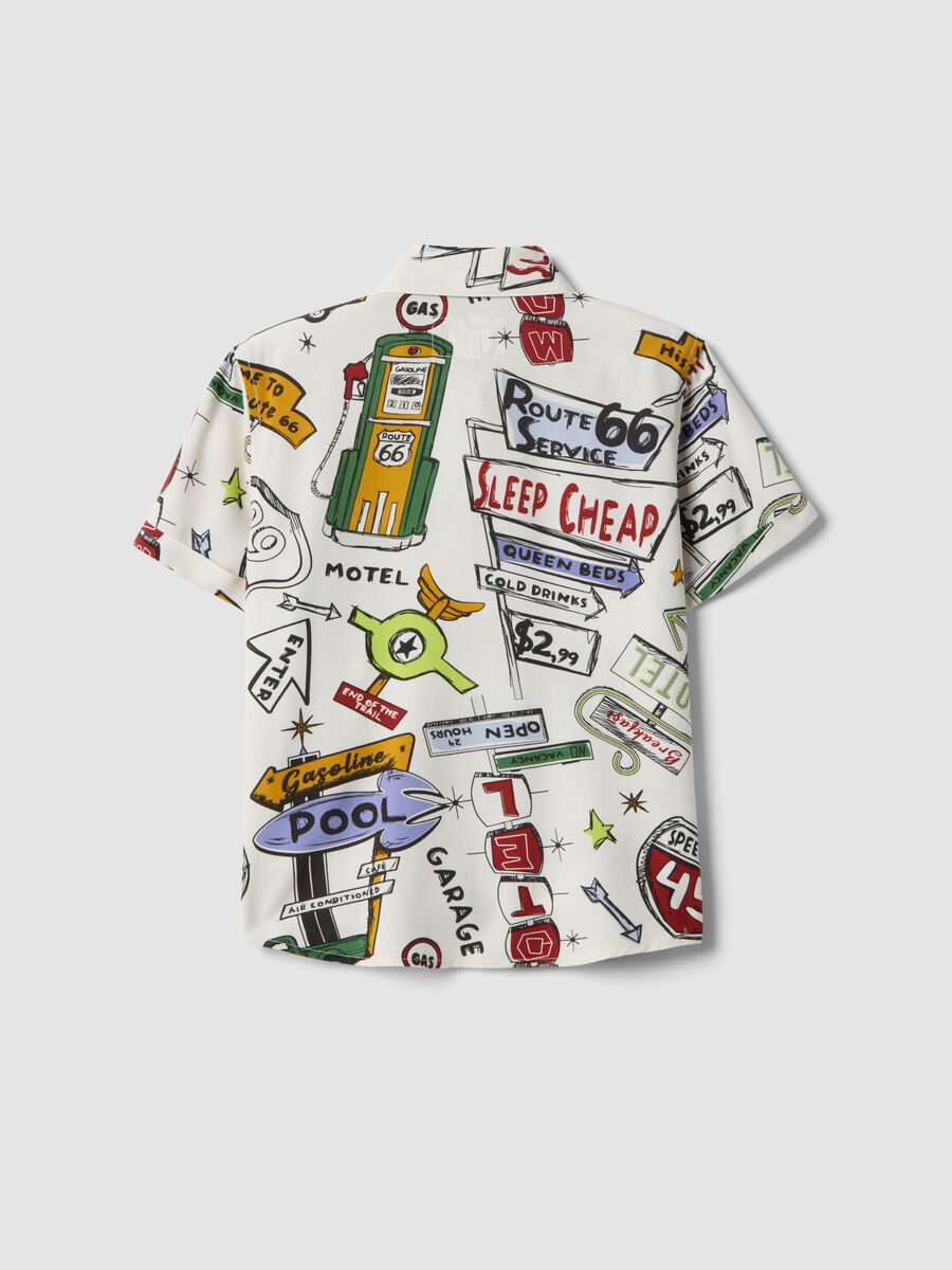 Children's regular fit multicolour pure viscose shirt with prints_1