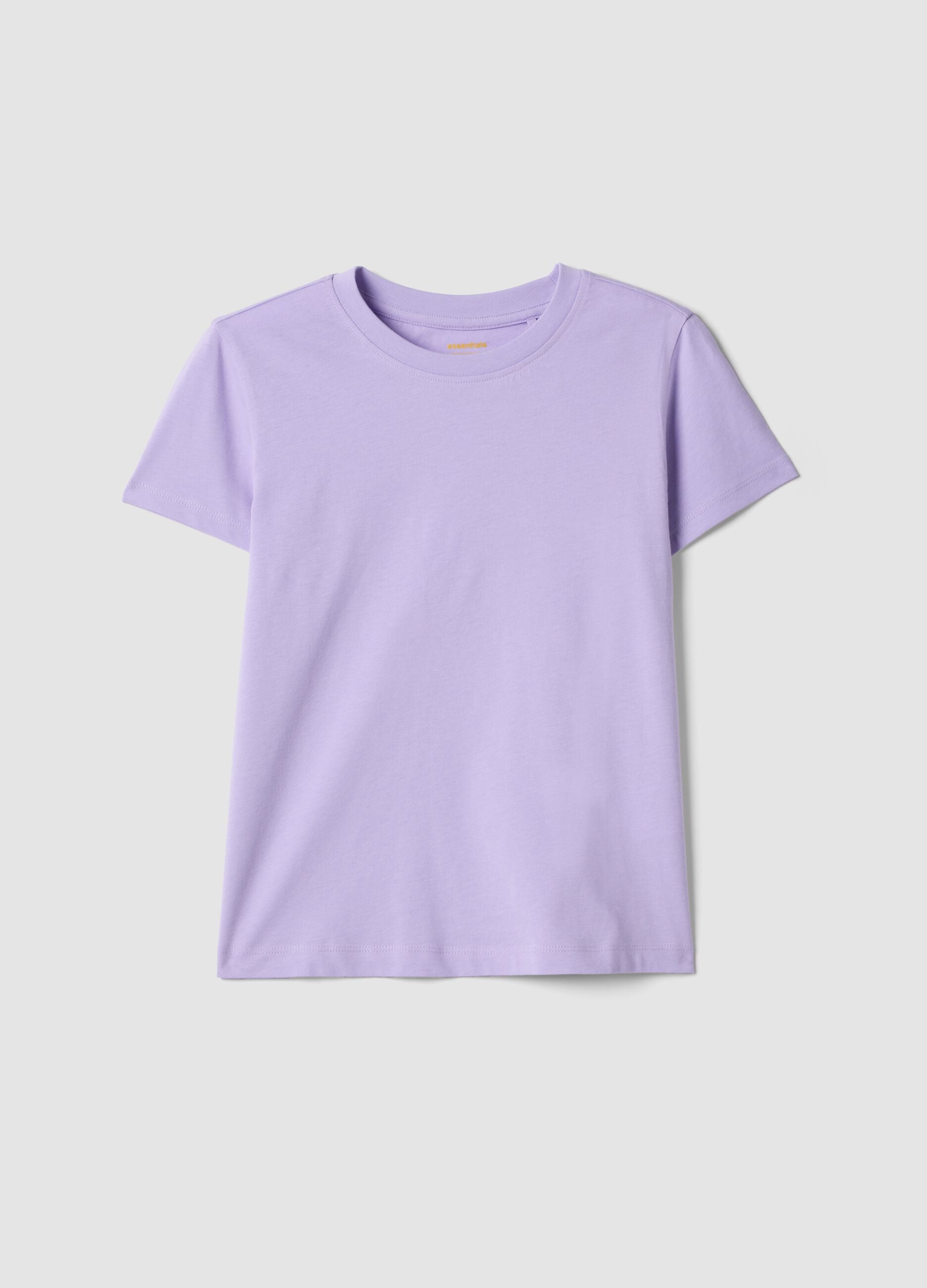 T-shirt roxa de algod&atilde;o puro para rapariga, corte regular