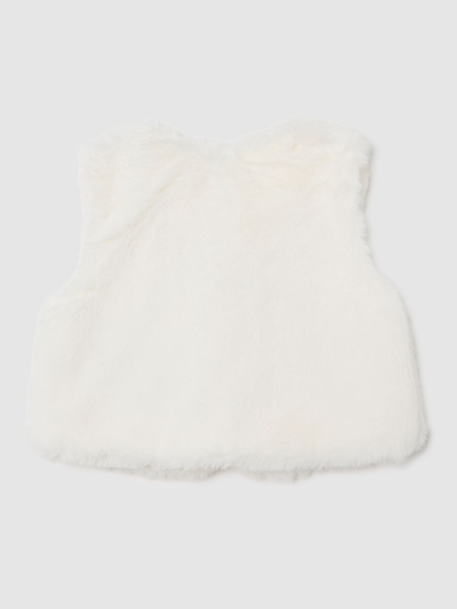 White baby girl's regular fit zip vest_1