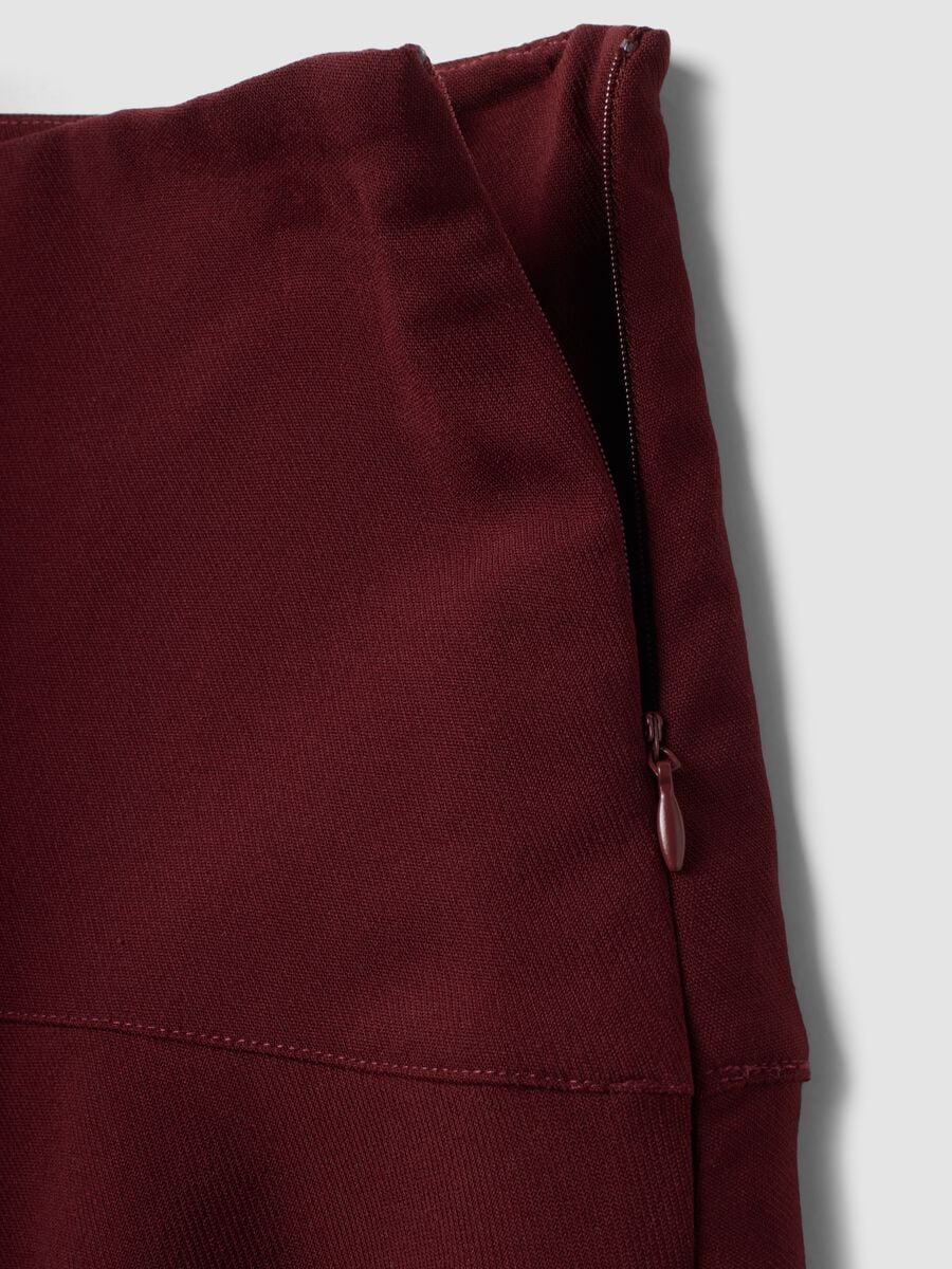Purple stretch viscose skirt with high waistband and regular waist_1
