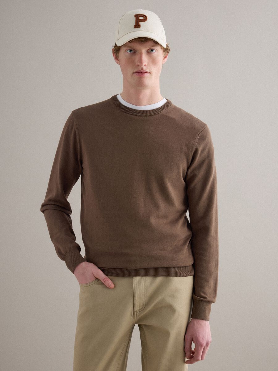 Brown Sweater in Pure Cotton_0