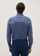 Blaue elastische Baumwollhemd mit Mikrokaros, Slim Fit_2