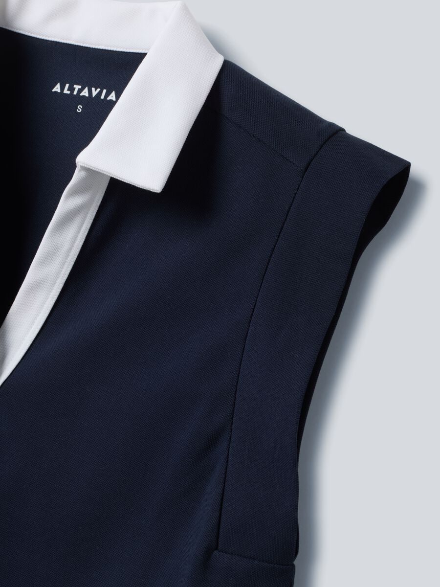 Blaue &auml;rmellose ALTAVIA COURT Poloshirt aus Stretch-Baumwolle mit klassischem Kragen_5