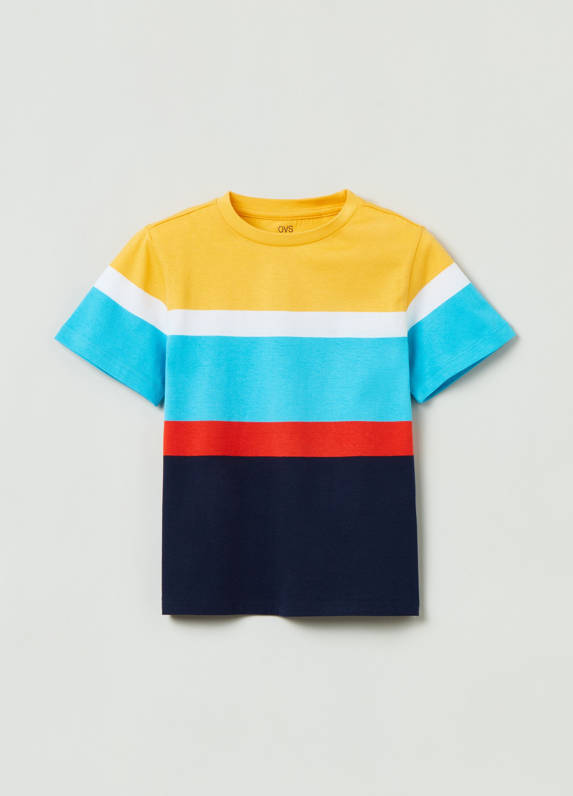 Camiseta de algodón color block