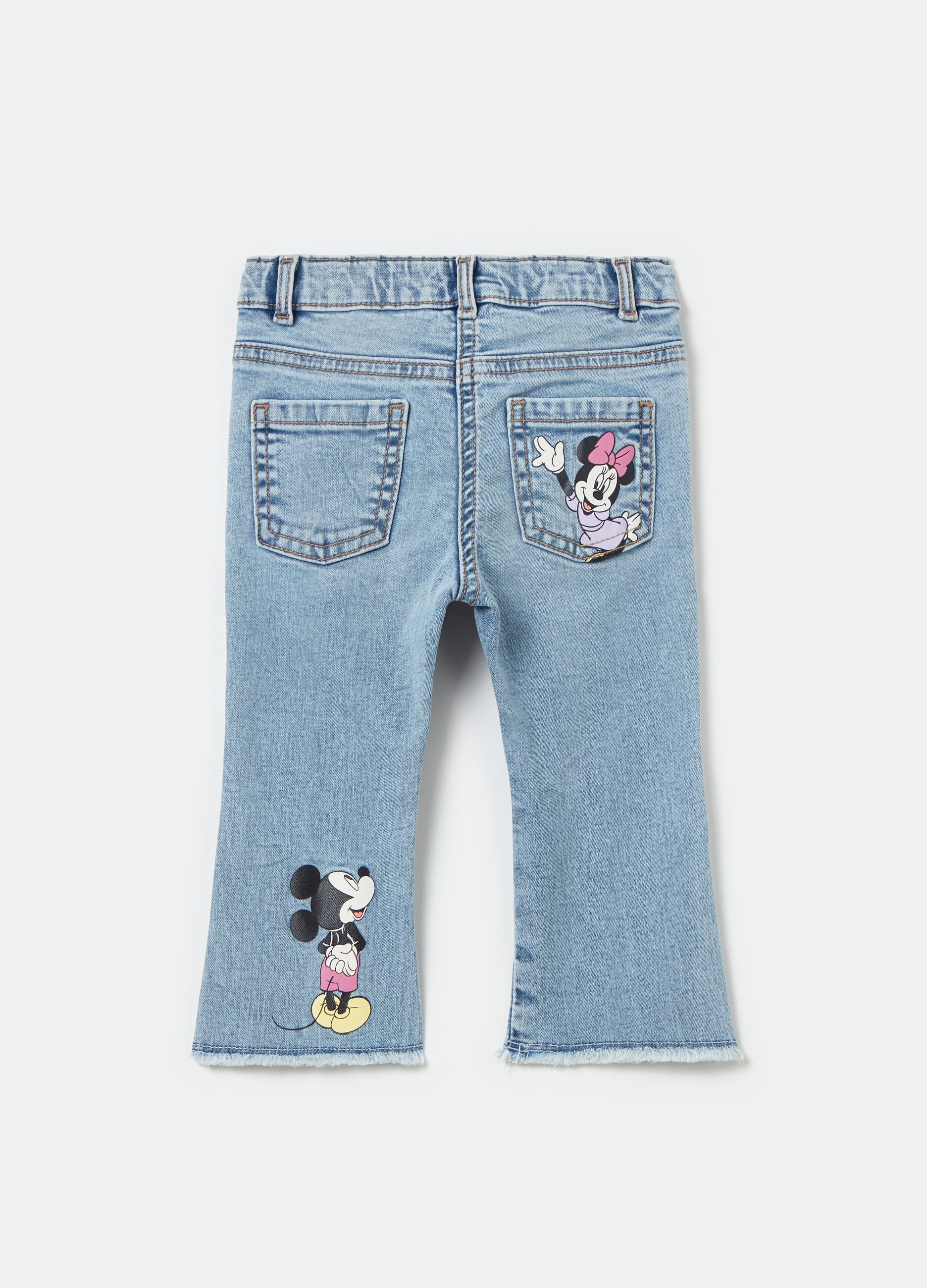 Jeans con stampa Minnie e Topolino
