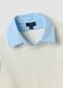 Camicia azzurra in puro cotone con gilet a maglia per ragazza_1