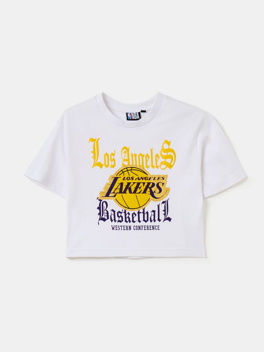 T-shirt crop stampa NBA Los Angeles Lakers_0